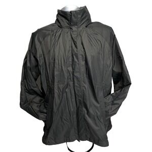 High Sierra Jacket Men's XXL Gray Full Zip Pockets Hooded Rain‎ Coat Outerwear